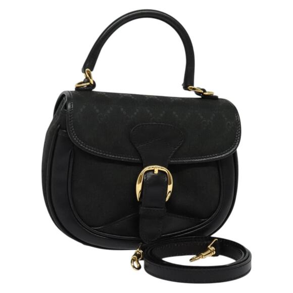 GUCCI GG Canvas Hand Bag Black Gold 000 2058 000 2058 - Picture 1 of 16